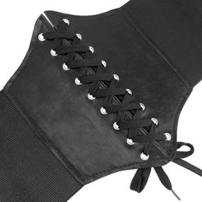 img 1 attached to Glamorstar Corset Lace Up Leather Elastic Dresses Women's Accessories