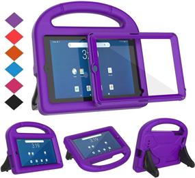 img 4 attached to BMOUO Kids Case for Onn 7 inch Tablet 2019 (Model: 100005206) - Purple, Shockproof Lightweight Protective Handle Stand Case with Screen Protector for Onn 7 inch Tablet