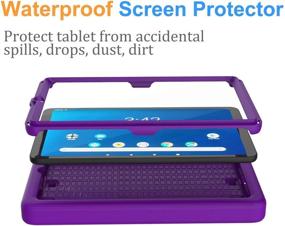 img 2 attached to BMOUO Kids Case for Onn 7 inch Tablet 2019 (Model: 100005206) - Purple, Shockproof Lightweight Protective Handle Stand Case with Screen Protector for Onn 7 inch Tablet