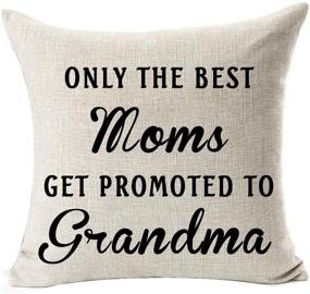 img 2 attached to 🏠 Blessing Cotton Linen Throw Pillow Case 18 X 18 Inches - Andreannie: Best Moms Promoted to Grandma | Home Office Decorative Square Cushion Cover for Better SEO