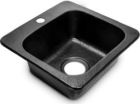 img 4 attached to Stunning Matte Black Hand Hammered Baxter Single Bowl Kitchen Bar Prep Sink by Monarch Abode 19192