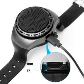 img 3 attached to 🎧 Silver Wireless Bluetooth Watch Speaker - Portable Wearable Mini Sport Stereo Subwoofer Speakers with Speakerphone, Multi Function MP3 Player, Anti-Lost Feature, and Enhanced Battery Life for All Smarter Phones+