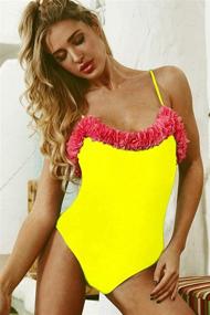 img 2 attached to 👙 CHYRII Swimsuit: Spaghetti Straps & Ruffled Monokini Women's Clothing in Swimsuits & Cover Ups