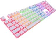 🔮 translucent pbt key caps - havit pudding keycaps for custom rgb mechanical keyboards (white, us layout) logo