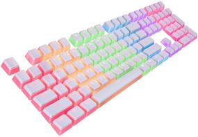 img 4 attached to 🔮 Прозрачные клавиши PBT - Клавиши HAVIT Pudding для индивидуальных RGB-механических клавиатур (белый, раскладка US)