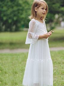 img 3 attached to Lace Boho-Chic Flower Girl Dress for First Communion - Stunning Dresses with Enhanced SEO