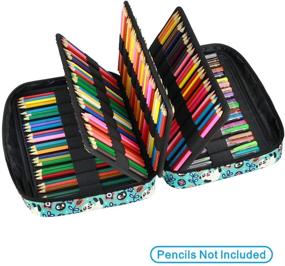 img 2 attached to 🐼 YOUSHARES 220 Slot Colored Pencil Case Organizer with Handy Wrap & Zipper - Multilayer Holder for Prismacolor Colored Pencils & Gel Pens (Panda)