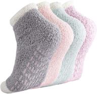 women's non-slip hospital grip socks: fluffy slipper socks with grips логотип