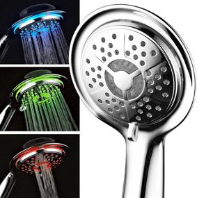 img 3 attached to 🚿 Enhanced Shower Experience: PowerSpa 4-Inch LED Handheld Shower Head with Turbo Pressure-Boost Nozzle Technology (Premium Chrome)
