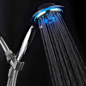 img 2 attached to 🚿 Enhanced Shower Experience: PowerSpa 4-Inch LED Handheld Shower Head with Turbo Pressure-Boost Nozzle Technology (Premium Chrome)