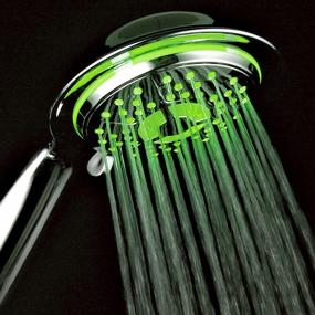img 1 attached to 🚿 Enhanced Shower Experience: PowerSpa 4-Inch LED Handheld Shower Head with Turbo Pressure-Boost Nozzle Technology (Premium Chrome)