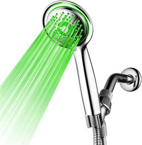 img 4 attached to 🚿 Enhanced Shower Experience: PowerSpa 4-Inch LED Handheld Shower Head with Turbo Pressure-Boost Nozzle Technology (Premium Chrome)