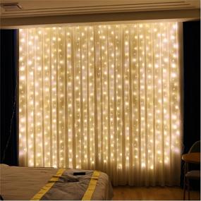 img 4 attached to 🌟 ZSJWL 6.5x9.8ft Warm White USB Curtain String Lights with Remote Dimmable Control - Waterproof Fairy Lights for Window, Christmas, Bedroom, Party, Wedding, Garden, Wall - 8 Flashing Modes