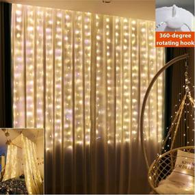 img 3 attached to 🌟 ZSJWL 6.5x9.8ft Warm White USB Curtain String Lights with Remote Dimmable Control - Waterproof Fairy Lights for Window, Christmas, Bedroom, Party, Wedding, Garden, Wall - 8 Flashing Modes