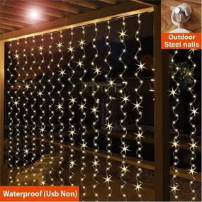 img 1 attached to 🌟 ZSJWL 6.5x9.8ft Warm White USB Curtain String Lights with Remote Dimmable Control - Waterproof Fairy Lights for Window, Christmas, Bedroom, Party, Wedding, Garden, Wall - 8 Flashing Modes