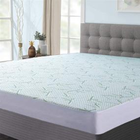 img 2 attached to 🛏️ Premium Plush Bamboo Mattress Cover - Soft, Quiet, Comfortable Topper, Protector - Hypoallergenic, Deep-Fitted Pocket (Full Size)