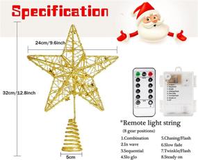 img 2 attached to NIGHT-GRING Gold Christmas Tree Topper Star LED Lights - Battery Operated Xmas Decorations for Tree - Festive Holiday Decor