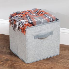 img 2 attached to 🗂️ iDesign Fabric Closet Organizer Clothing, Blankets, Accessories - Pack of 2, Gray | Aldo Storage Cube-Small (Set of 2) - Large, 2 Piece