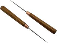 🧰 2-piece leather scratch awl set with wooden handle for punch stitching sewing diy handmade leather craft repair tools - by partstock logo