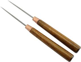 img 1 attached to 🧰 2-Piece Leather Scratch Awl Set with Wooden Handle for Punch Stitching Sewing DIY Handmade Leather Craft Repair Tools - by Partstock