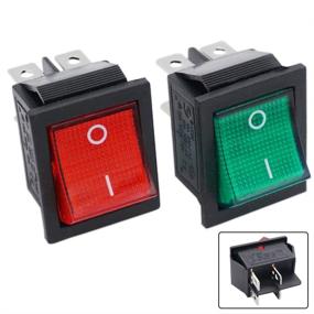 img 4 attached to 🚦 Twidec/2Pcs Rocker Switch 4 Pins 2 Position ON/Off AC 20A 125V 15A 250V DPST Green And Red LED Light Illuminated Boat Rocker Switch Toggle - Quality Assurance For 1 Year - KCD2-201N-RG