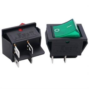 img 2 attached to 🚦 Twidec/2Pcs Rocker Switch 4 Pins 2 Position ON/Off AC 20A 125V 15A 250V DPST Green And Red LED Light Illuminated Boat Rocker Switch Toggle - Quality Assurance For 1 Year - KCD2-201N-RG