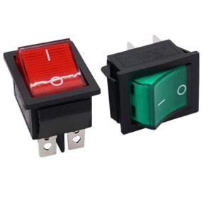 img 3 attached to 🚦 Twidec/2Pcs Rocker Switch 4 Pins 2 Position ON/Off AC 20A 125V 15A 250V DPST Green And Red LED Light Illuminated Boat Rocker Switch Toggle - Quality Assurance For 1 Year - KCD2-201N-RG