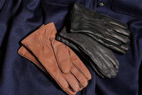 img 1 attached to YISEVEN Touchscreen Classical Sheepskin Motorcycle Men's Accessories and Gloves & Mittens