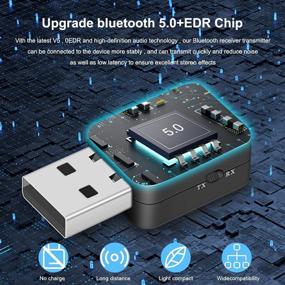 img 2 attached to 🔌 2021 USB Bluetooth 5.0 Transmitter Receiver: Enhance Audio Connectivity for Home Stereo/Car/Laptop/PC