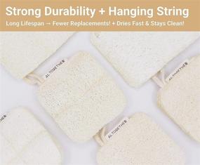 img 2 attached to 🌿 Altogether Goods Natural Loofah Kitchen Sponges - 6 Pack Non-Scratch Durable Plant-Based Dish Scrubbers, Compostable & Biodegradable with Hanging String - Long Lasting and Easy to Hold Sizes