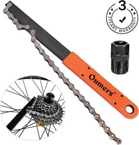 img 3 attached to Essential Oumers Bike Chain Tools Kit: Upgraded Rotor Lockring Removal Wrench, Chain Whip, and Cassette/Bicycle Flywheel Remover Sprocket Remover Tool Pack