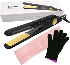 img 4 attached to 🔥 Laeker Ceramic Flat Iron - Professional Salon Hair Straightener with Tourmaline Ionic Technology for Silk Press, Straightening & Curling - Ideal for African American, Thick, and Thin Hair (Black)