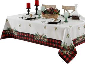 img 2 attached to Rectangle Lintex Bordered Christmas Tablecloth