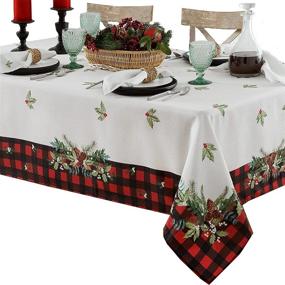 img 1 attached to Rectangle Lintex Bordered Christmas Tablecloth