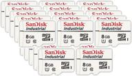 📷 sandisk industrial 8gb micro sd memory card class 10 uhs-i microsdhc (bulk 25 pack) in cases bundle + everything but stromboli card reader logo