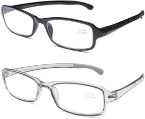 img 4 attached to 👓 DOOViC 2 Pack Readers: Lightweight Blue Light Blocking Glasses for Women & Men - 1.5 Strength, Anti-Eyestrain Computer Reading Glasses