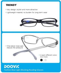 img 1 attached to 👓 DOOViC 2 Pack Readers: Lightweight Blue Light Blocking Glasses for Women & Men - 1.5 Strength, Anti-Eyestrain Computer Reading Glasses