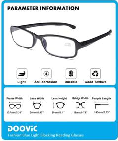 img 3 attached to 👓 DOOViC 2 Pack Readers: Lightweight Blue Light Blocking Glasses for Women & Men - 1.5 Strength, Anti-Eyestrain Computer Reading Glasses