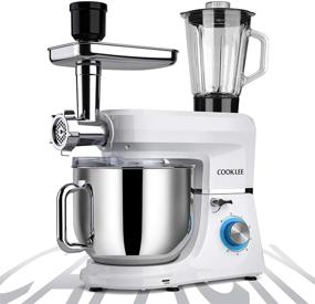 img 4 attached to COOKLEE 6-IN-1 Stand Mixer, 8.5 Qt. Multi-purpose Electric 🍳 Kitchen Mixer with 9 Accessories for Home Cooks, SM-1507BM, White