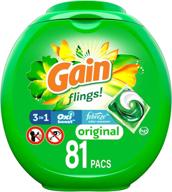 81 count gain flings! he laundry detergent soap pacs - original scent, high efficiency logo