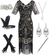 👗 xxl flapper fringed roaring accessories: fashionable women's clothing for dresses logo