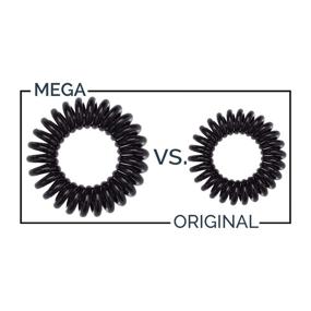 img 3 attached to 💆 Кольца для волос Spiral Hair Ties от Kitsch, для густых волос, 4 штуки, черные - Mega Hair Coils