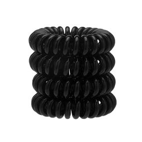 img 2 attached to 💆 Kitsch Thick Hair Spiral Hair Ties, Ponytail Holder 4 pack, Black - Mega Hair Coils