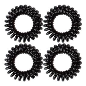 img 1 attached to 💆 Kitsch Thick Hair Spiral Hair Ties, Ponytail Holder 4 pack, Black - Mega Hair Coils