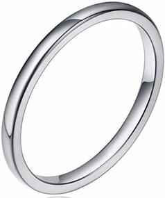 img 3 attached to Jude Jewelers 3 Pack Stainless Steel Stackable Wedding Band Enhancer Rings - Thin 2MM Design