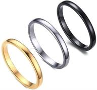 jude jewelers 3 pack stainless steel stackable wedding band enhancer rings - thin 2mm design logo