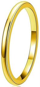 img 1 attached to Jude Jewelers 3 Pack Stainless Steel Stackable Wedding Band Enhancer Rings - Thin 2MM Design