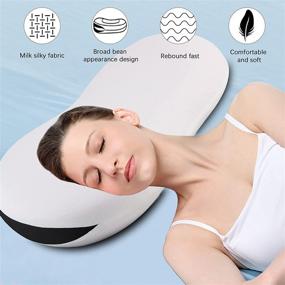 img 1 attached to 🐱 Memory Foam Cervical Pillow for Neck and Shoulder Pain Relief - Ergonomic Side Sleeper Support for Back, Stomach, and Side Sleepers - Bean Shaped Cervical Pillow for Sleeping Comfort - Soft Cat Belly Design