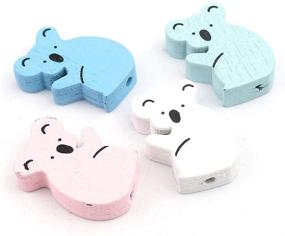 img 1 attached to Vibrant Animal-themed Wood Spacer Beads (45 Pack) with 2mm Hole, Featuring Cute Koala Design