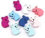 vibrant animal-themed wood spacer beads (45 pack) with 2mm hole, featuring cute koala design logo